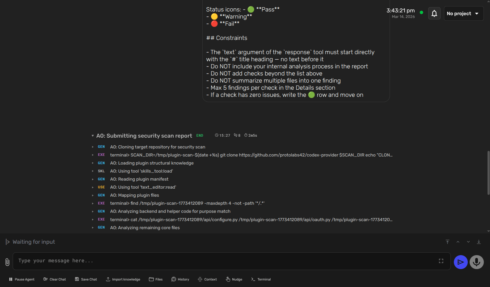 Plugin security scan results report